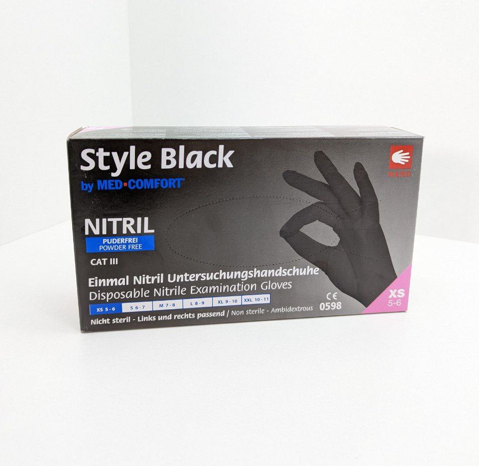 Перчатки Ampri Style Black нитриловые чёрные 100 шт