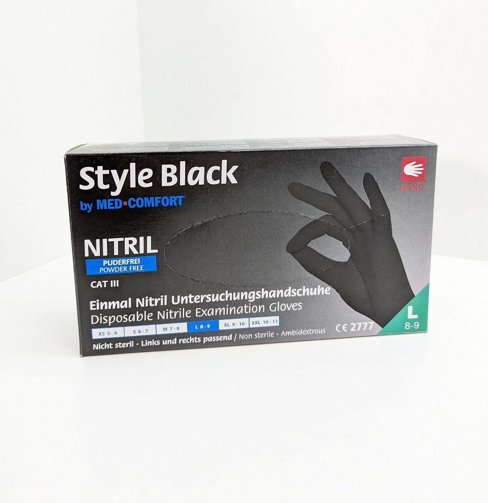 Перчатки Ampri Style Black нитриловые чёрные 100 шт