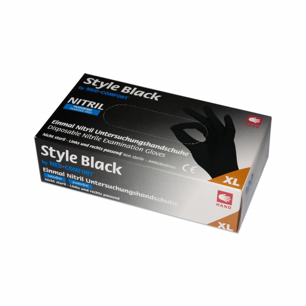 Перчатки Ampri Style Black нитриловые чёрные 100 шт