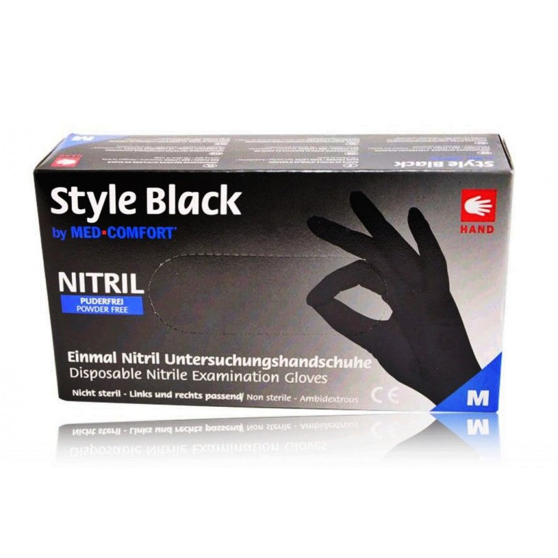 Перчатки Ampri Style Black нитриловые чёрные 100 шт