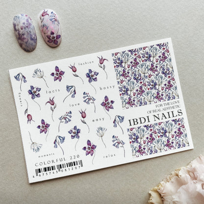 Слайдер IBDI NAILS COLORFUL №220 Цветы