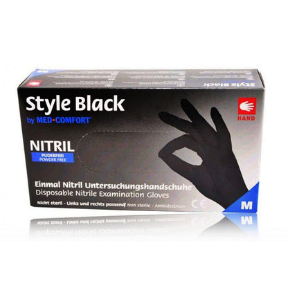 Перчатки Ampri Style Black нитриловые чёрные 100 шт
